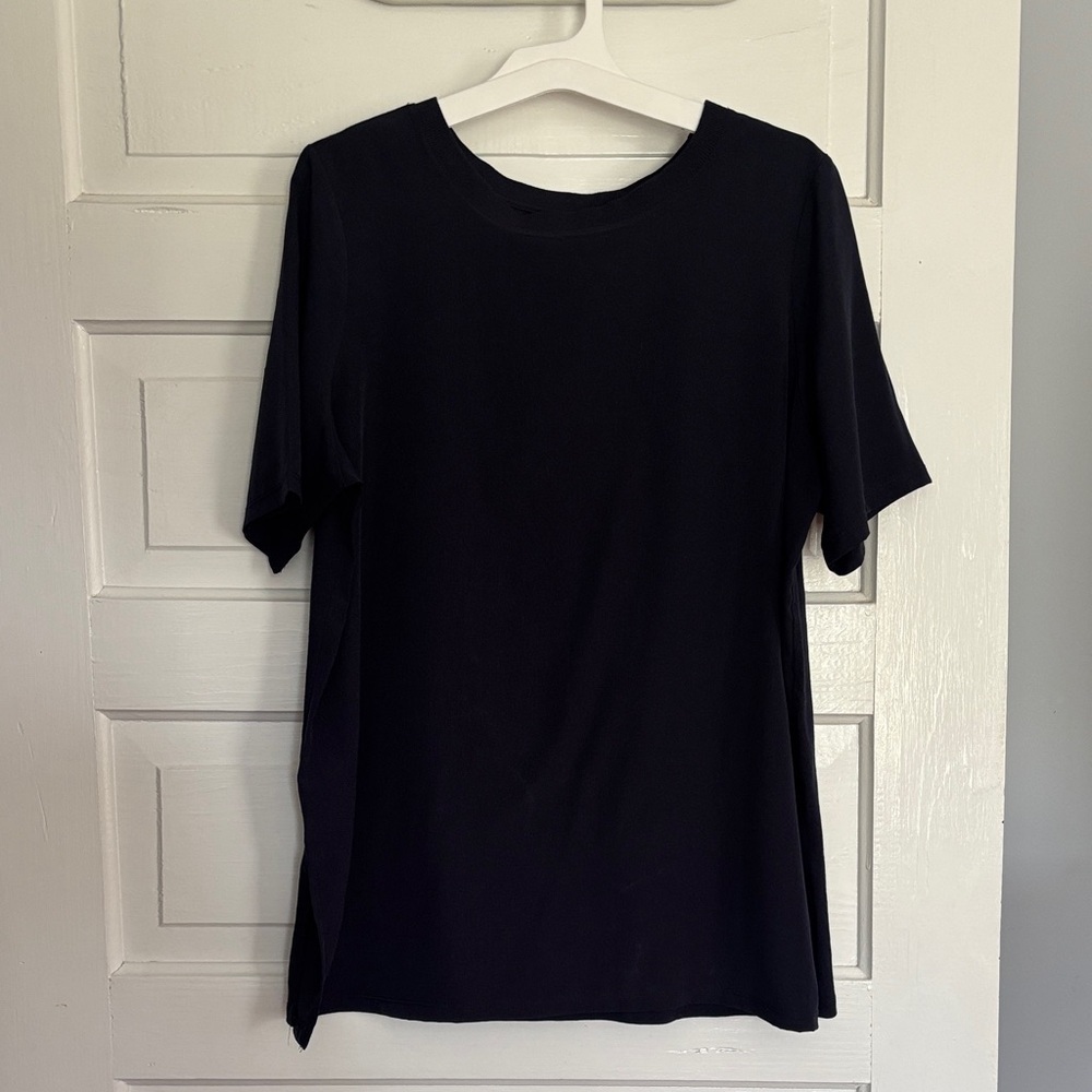 Ann Taylor Classic Navy Women's Crew Neck Tee Dress Blouse